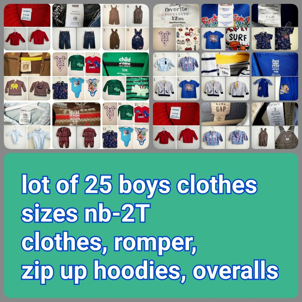 Lot of 25 boys clothes, jeans, jackets, to…
